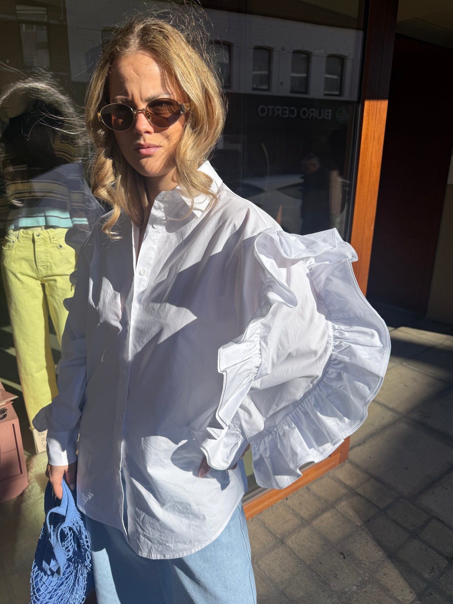 Ruffled Sleeve Blouse