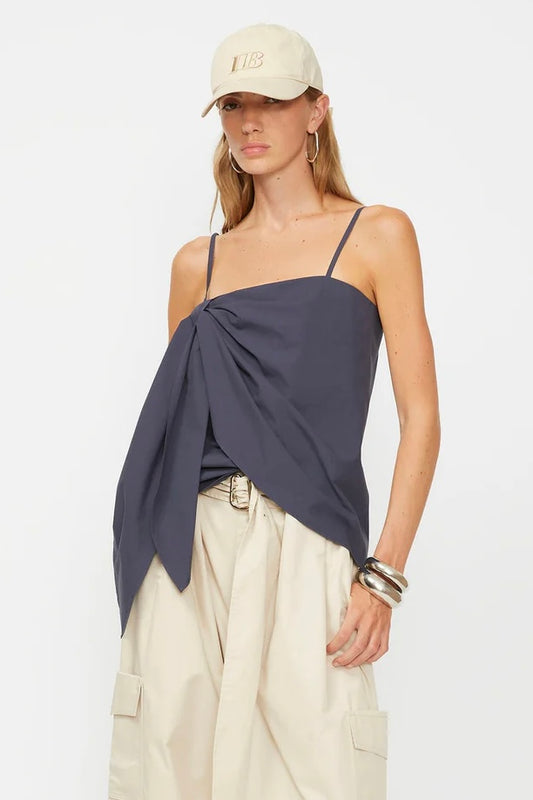 Poplin top with foulard
