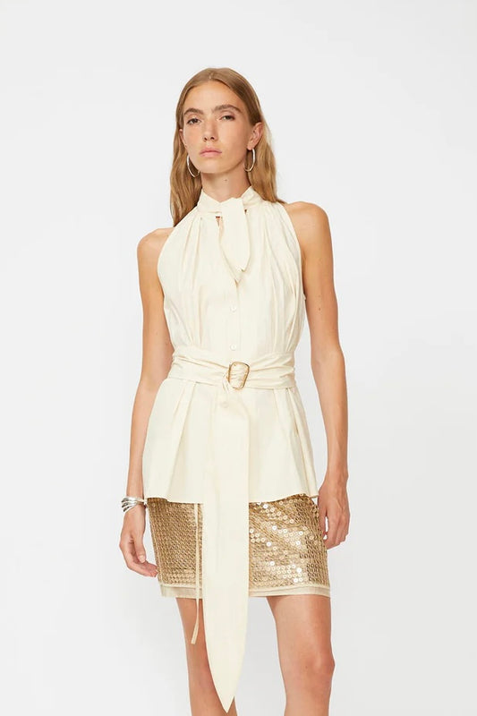 Sleeveless Blouse & Belt
