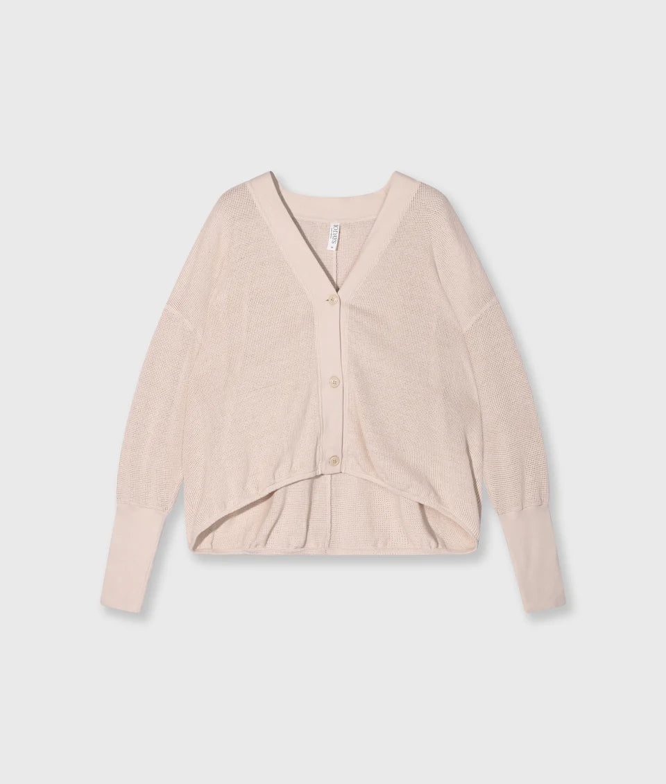 V-Neck Cardigan Mesh